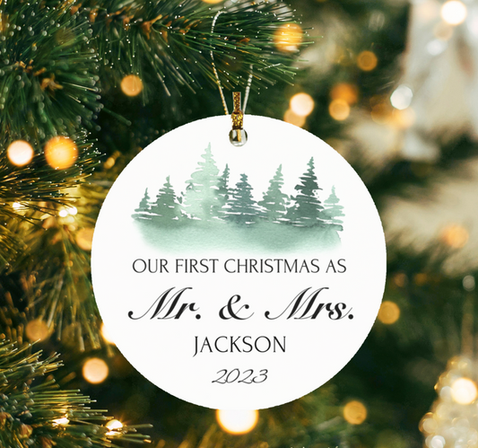 Personalized Our First As Mr. & Mrs. | Christmas Ornaments