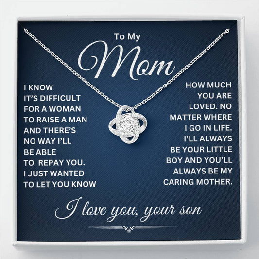 To My Mom I Know It's Difficult... Love Knot Necklace