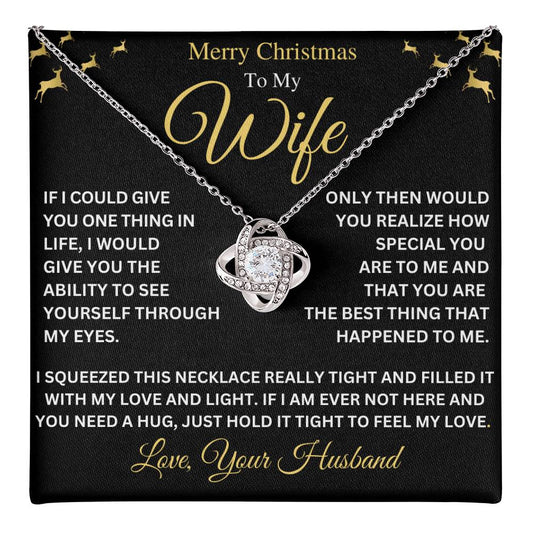 Merry Christmas To My Wife | Love Knot Necklace