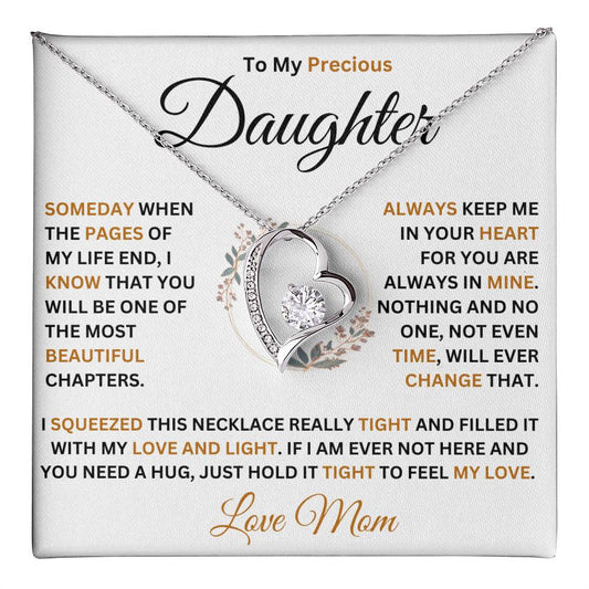 [ ALMOST SOLD OUT] To My Precious Daughter | Someday When The Pages | Love Mom Necklace